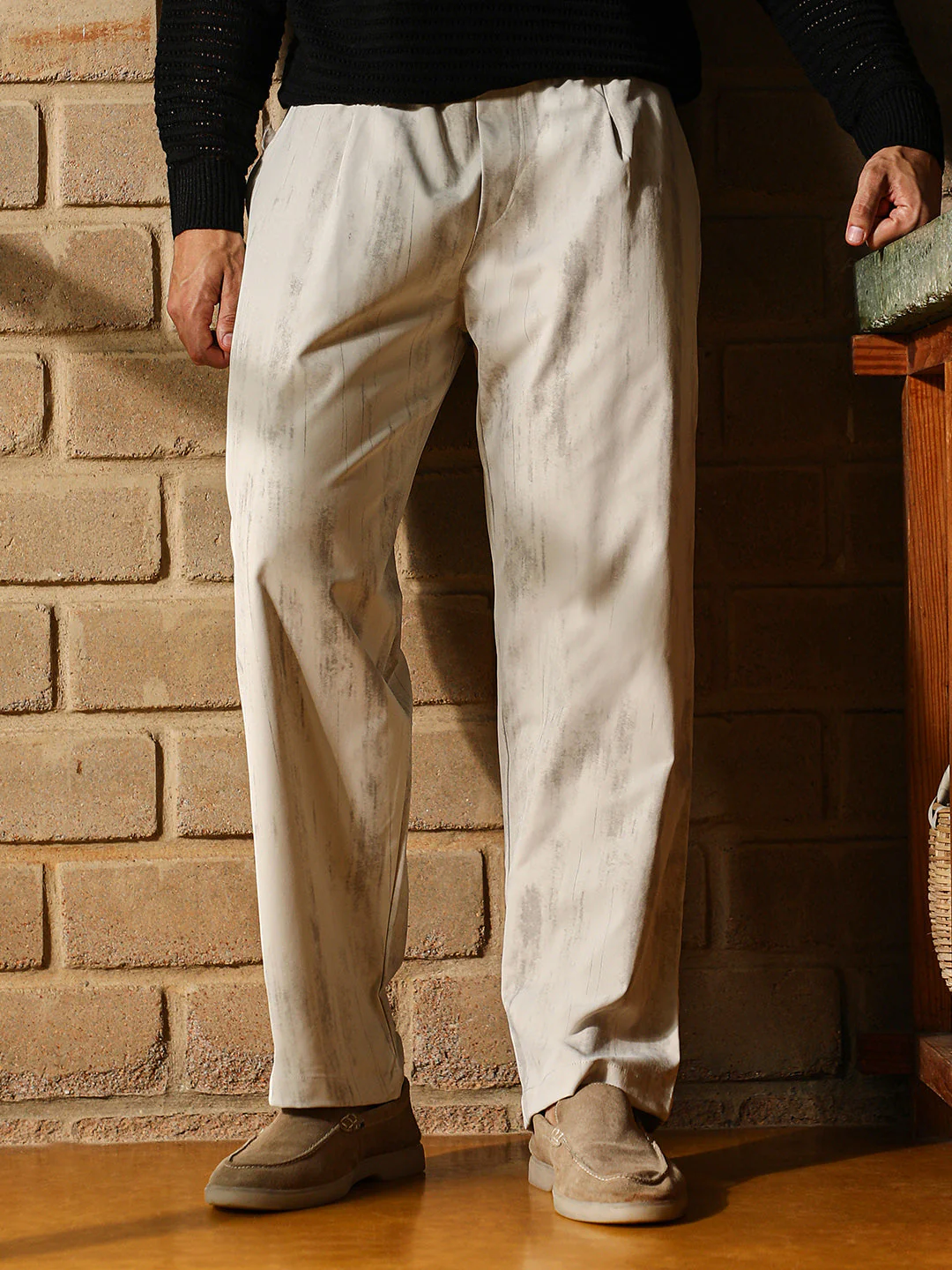 Gazed-Imprint Relaxed Trousers - Image 2
