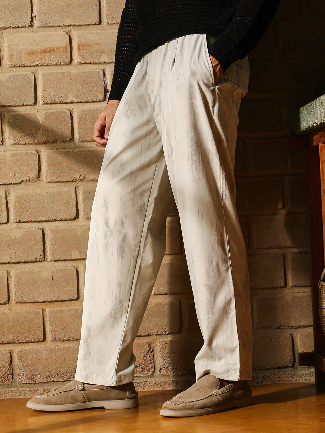 Gazed-Imprint Relaxed Trousers - Image 3