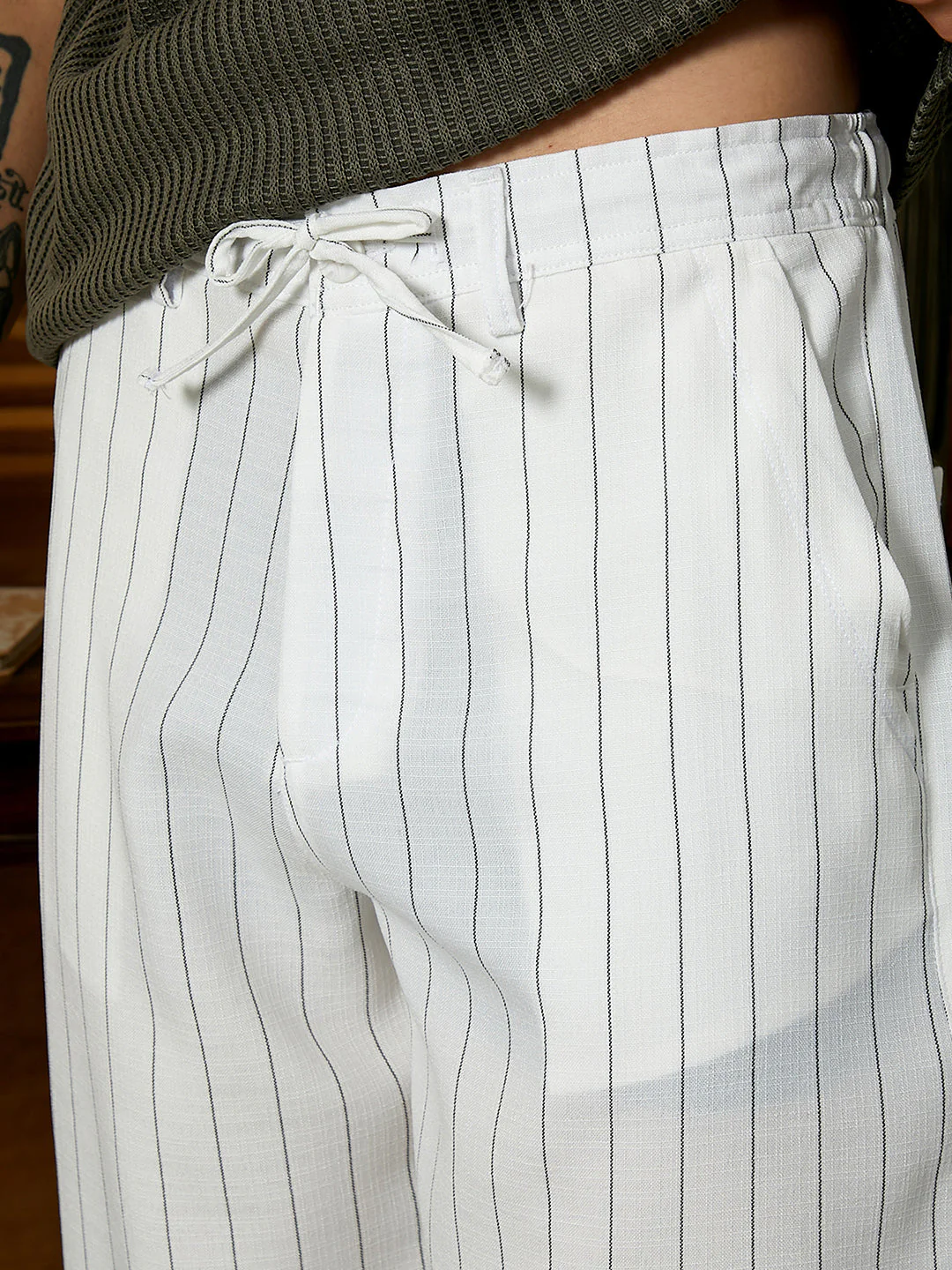 Lightweight - Pinstriped Chino Trousers - Image 7