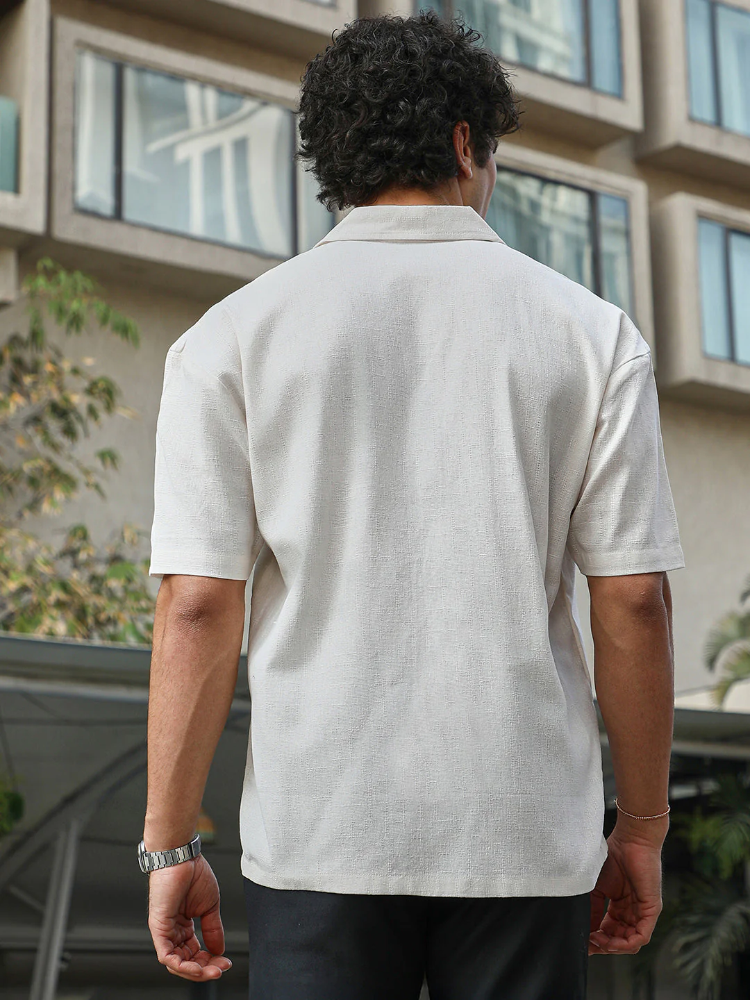 Solid Resort Overised Shirt - Image 4
