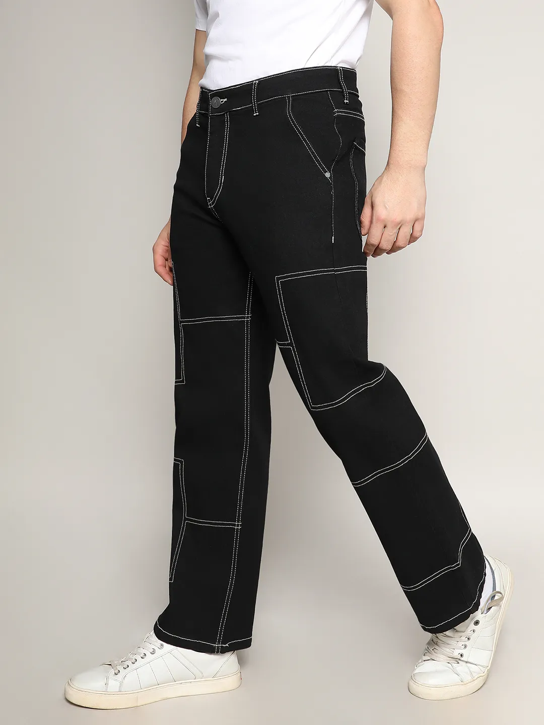 Contrast Stitched Denim Jeans - Image 3