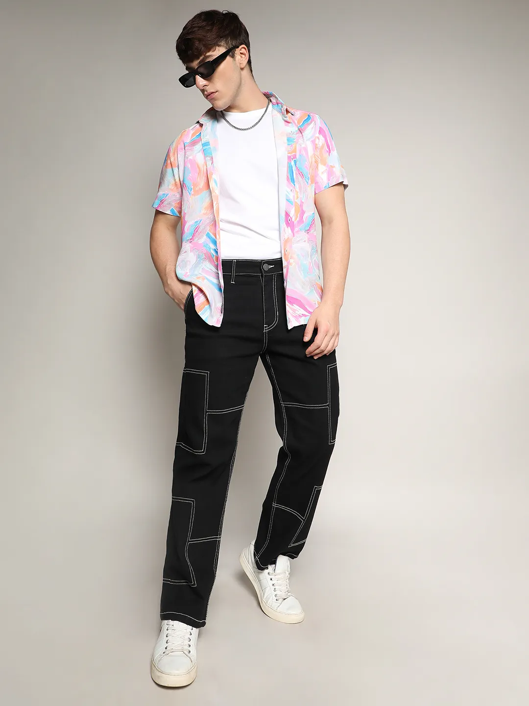 Contrast Stitched Denim Jeans - Image 6