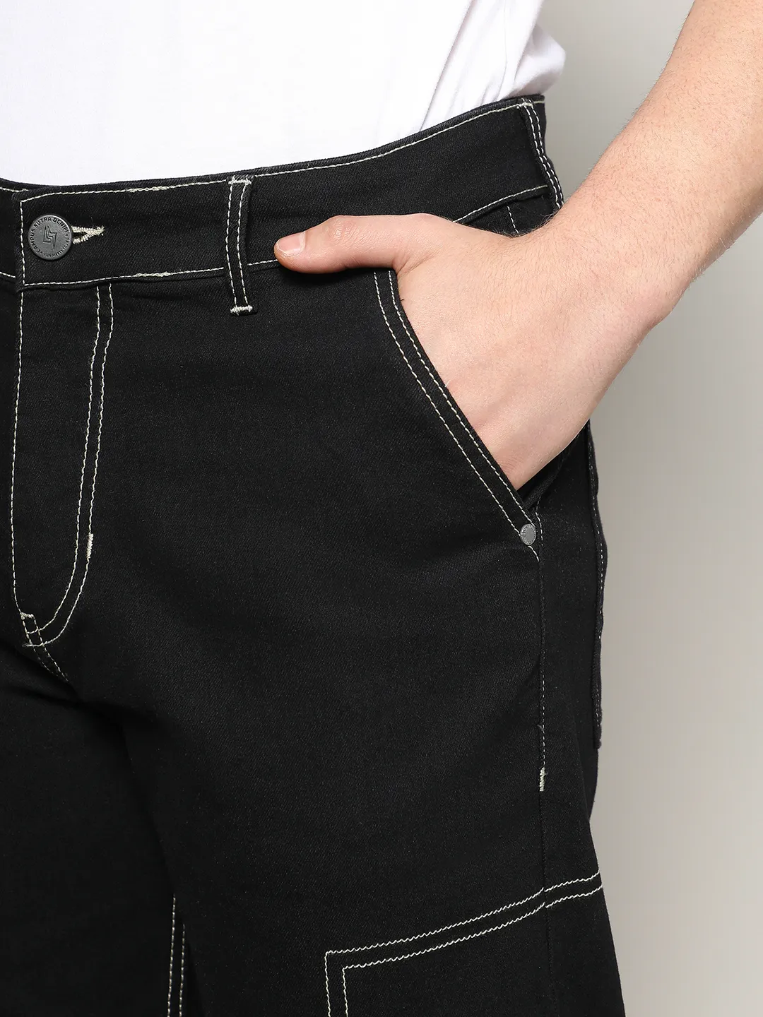 Contrast Stitched Denim Jeans - Image 7