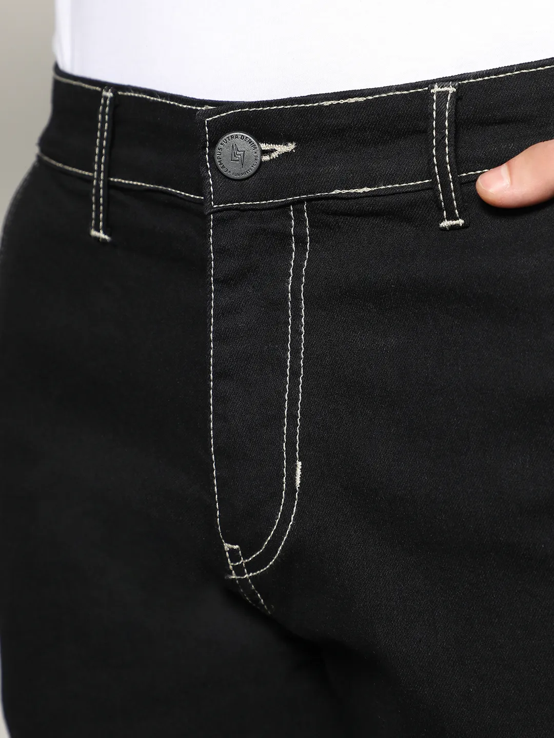 Contrast Stitched Denim Jeans - Image 8