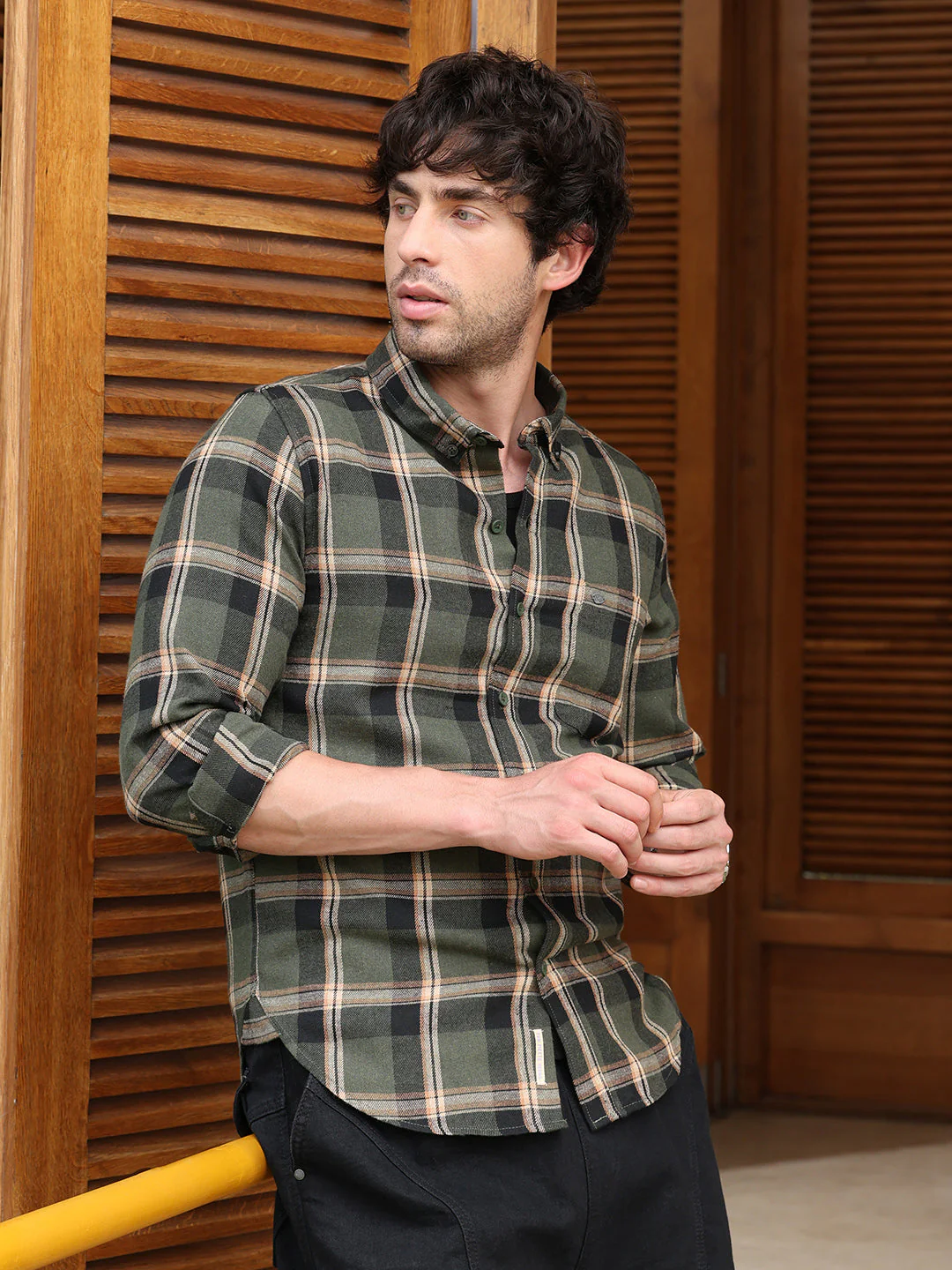 Button-Down Shadow-Plaid Shirt - Image 3