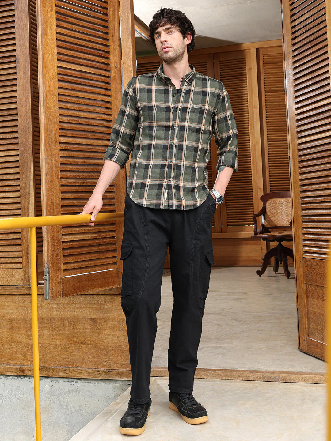 Button-Down Shadow-Plaid Shirt - Image 5