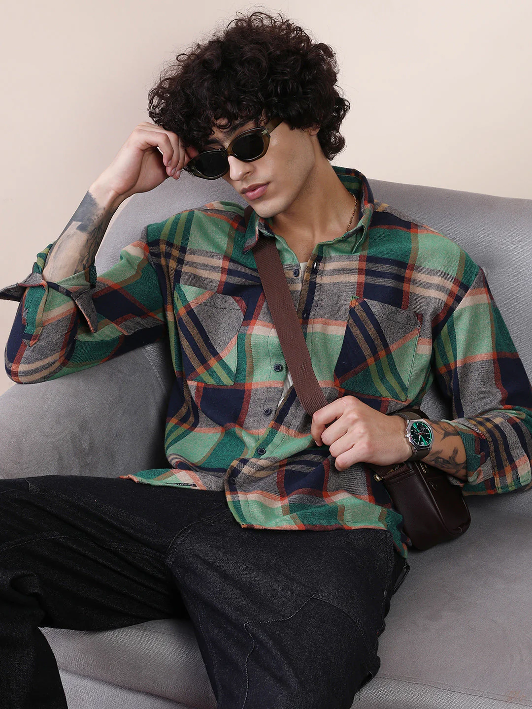 Plaid-Check Utility Shacket