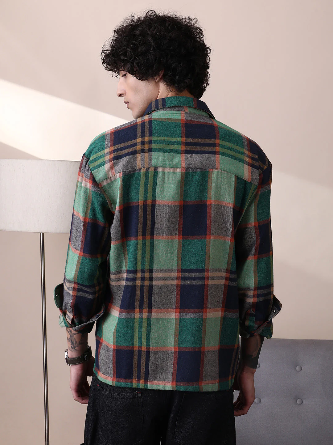 Plaid-Check Utility Shacket - Image 4