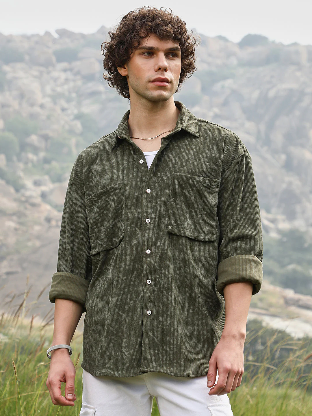 Faded Corduroy Oversized Shirt - Image 2