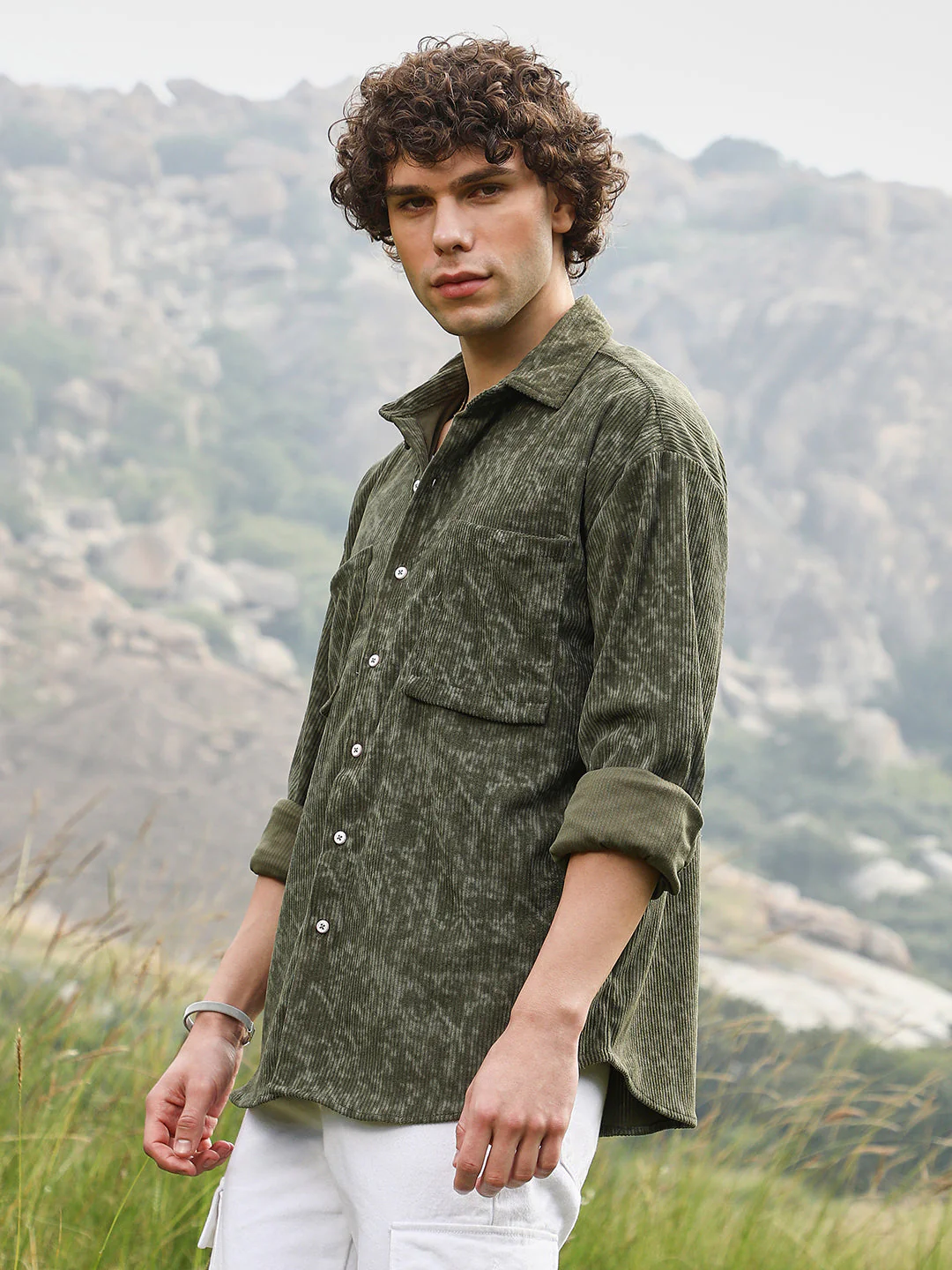 Faded Corduroy Oversized Shirt - Image 3