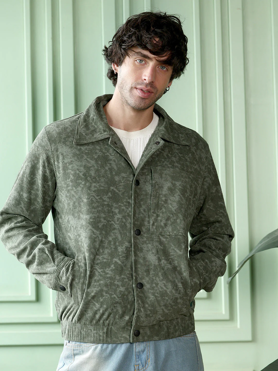 Faded-Corduroy Utility Bomber Jacket - Image 2