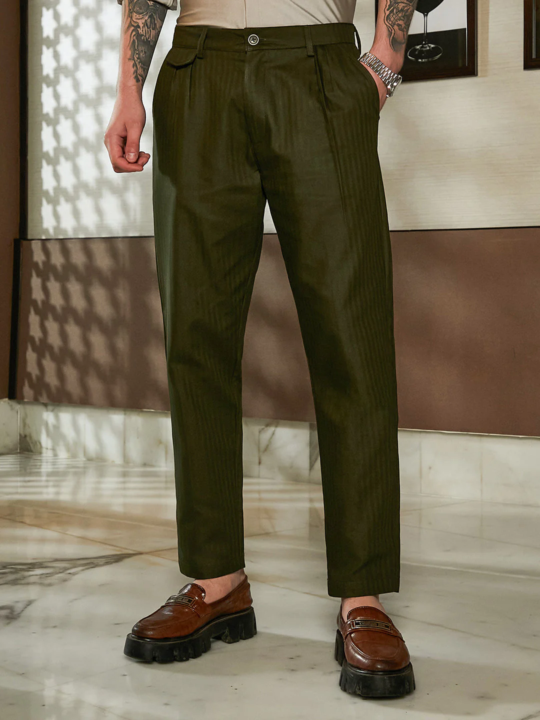 Striped Tailored Trousers - Image 2