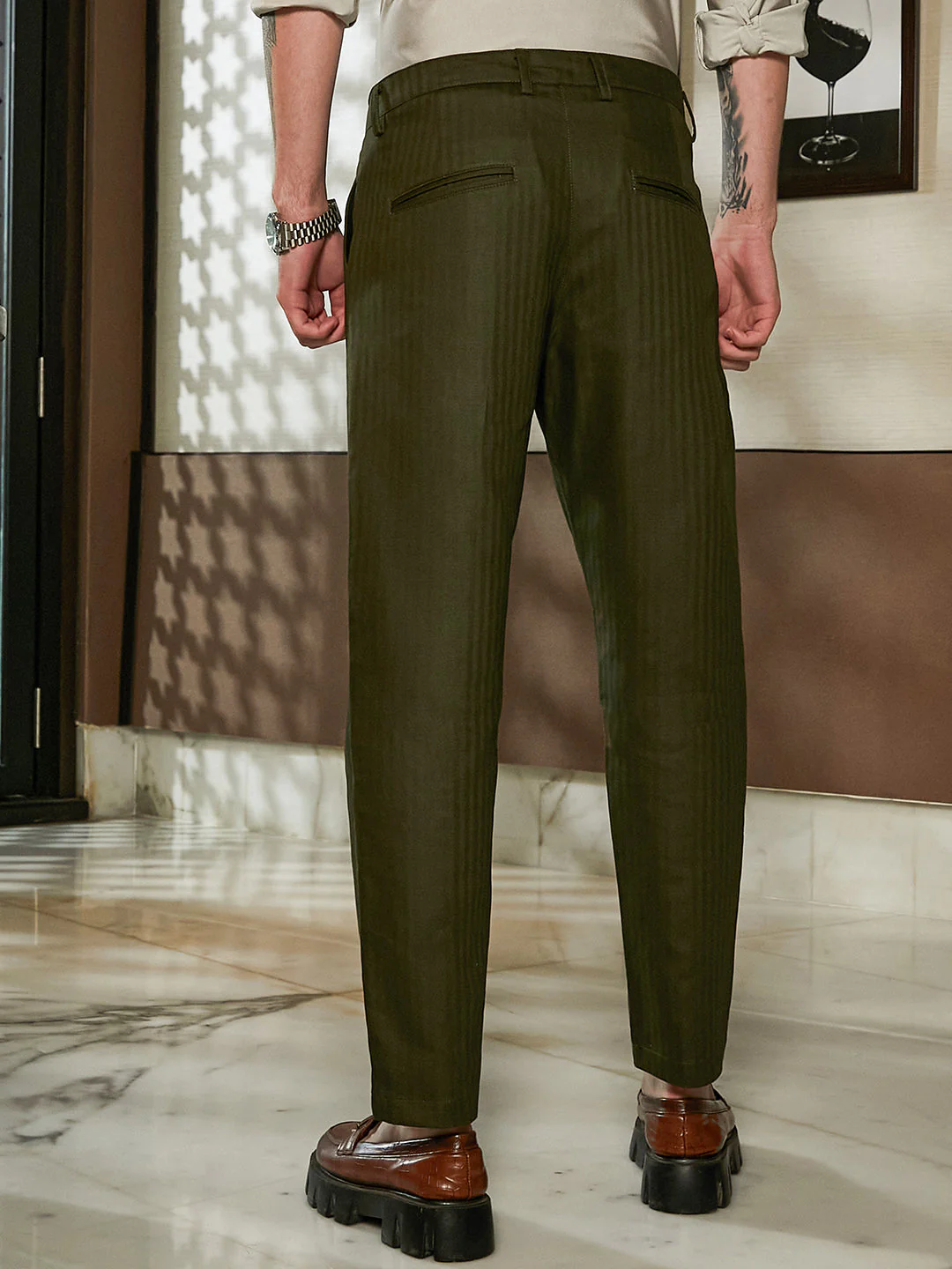 Striped Tailored Trousers - Image 4