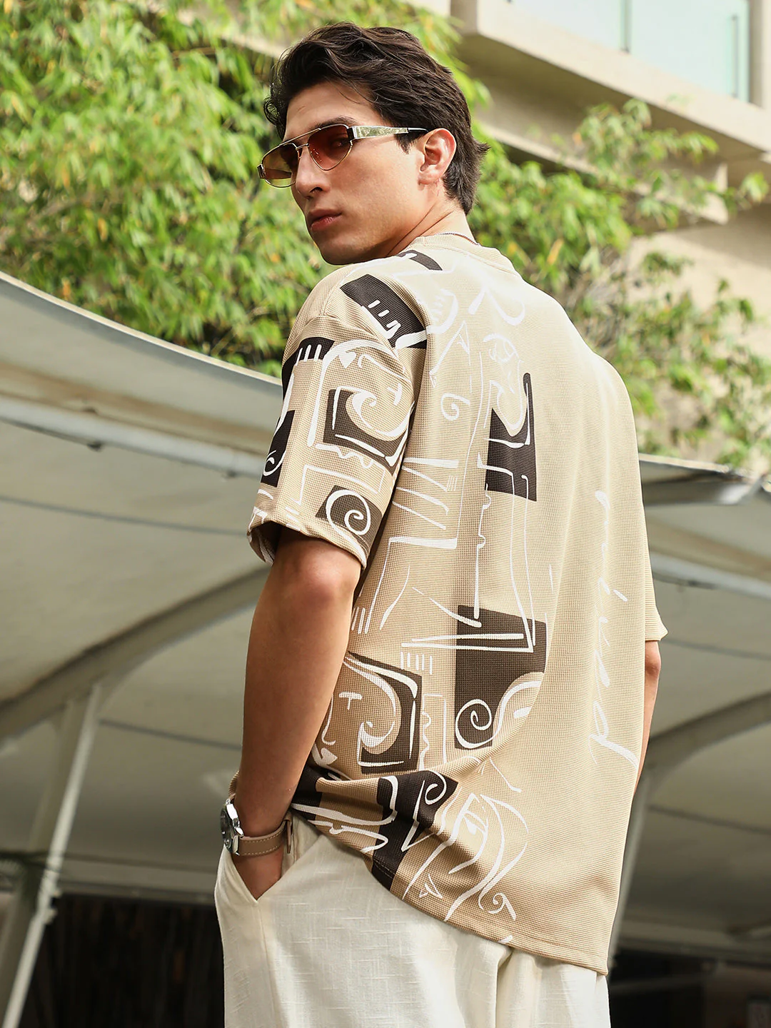 Boxy Folk-Wave T-Shirt - Image 7