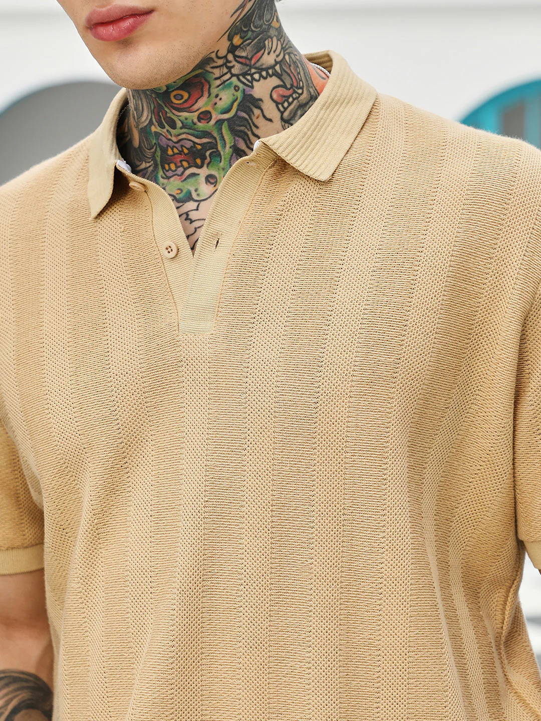 Candy Stripe-Knitted Polo T-Shirt - Image 7