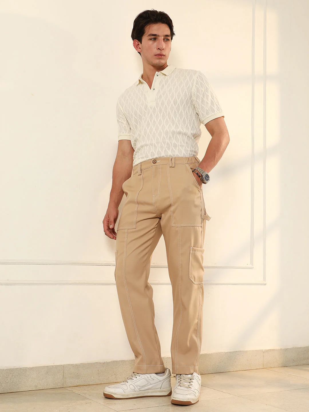 Contrast Stitch Carpenter Trousers - Image 5
