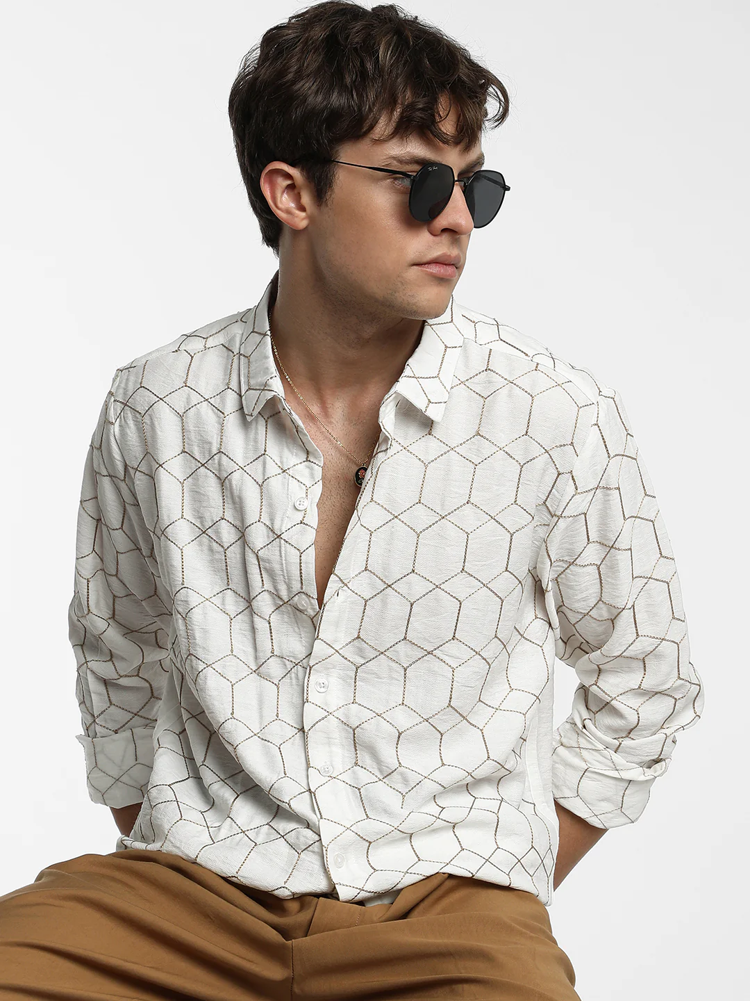 Hexagon-Lined Shirt - Image 8