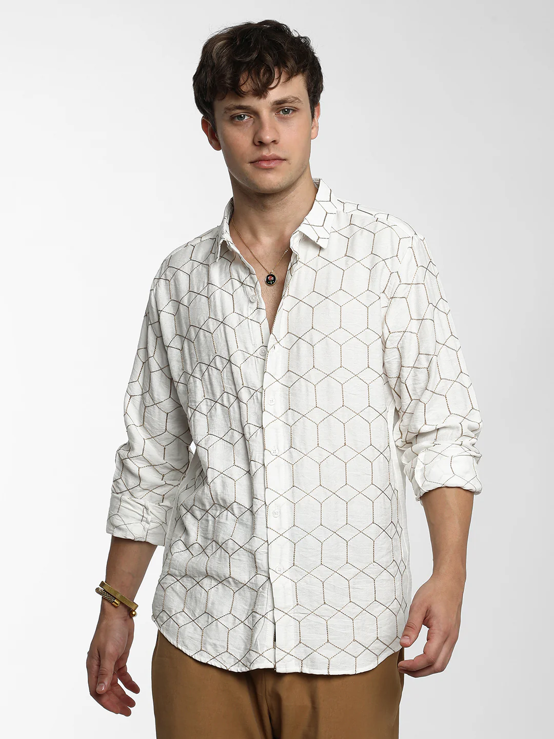 Hexagon-Lined Shirt - Image 9