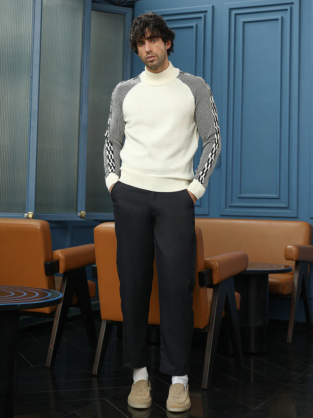 Self-Raglan Knit Pullover Sweater - Image 5