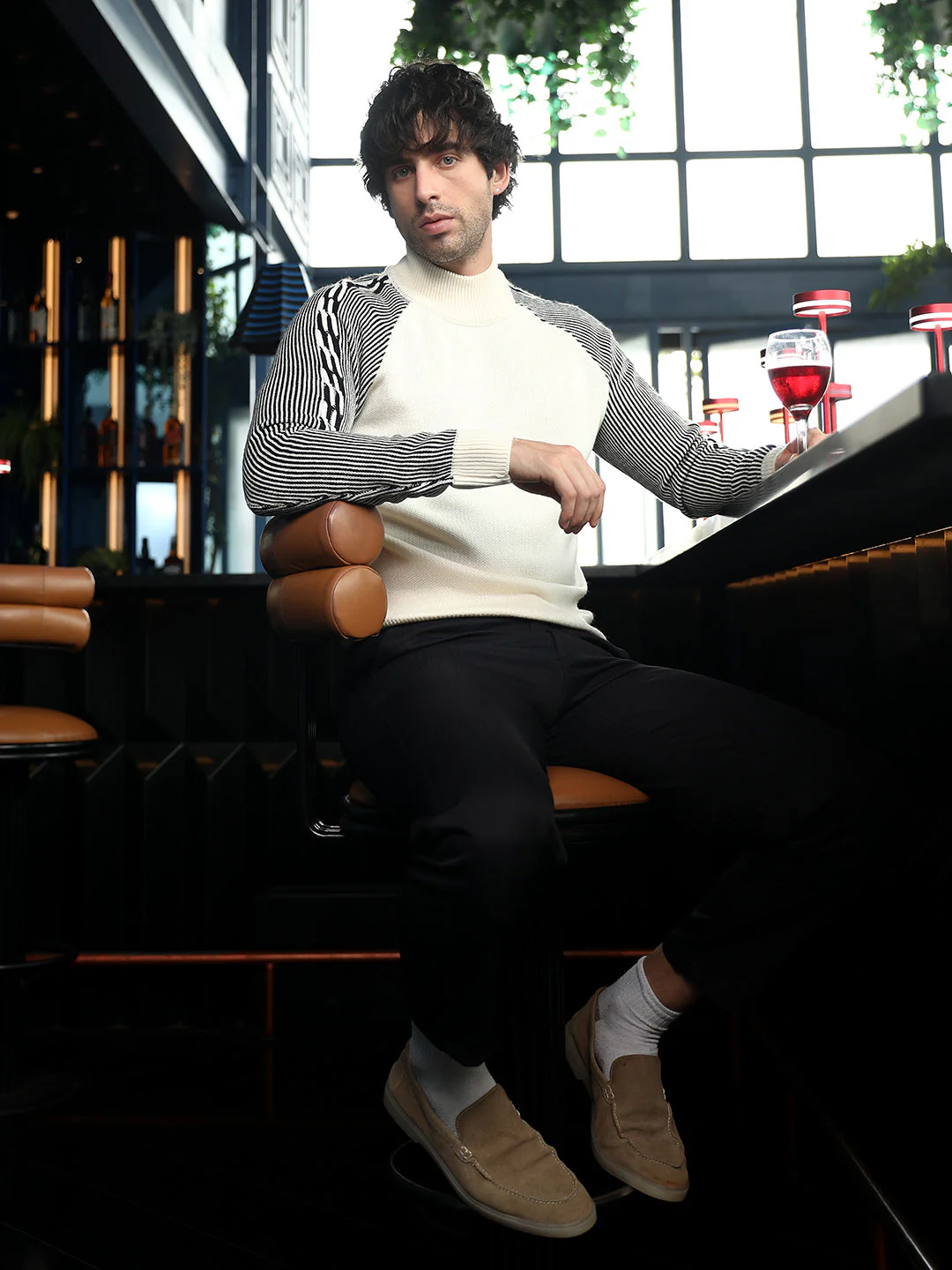 Self-Raglan Knit Pullover Sweater - Image 6