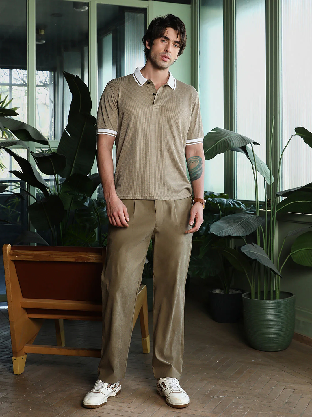 Waffle-Tactile Polo T-Shirt - Image 5
