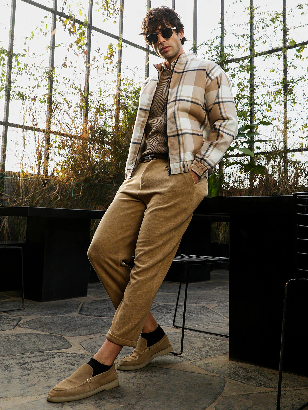 Zip-Front Brushed Plaid Jacket - Image 6