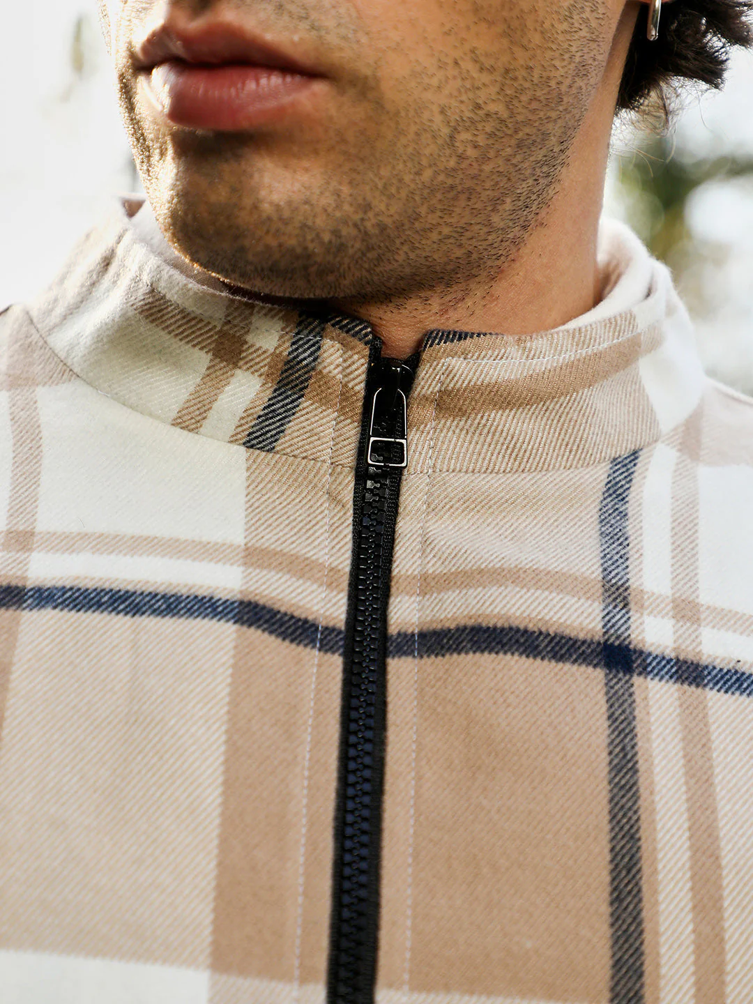 Zip-Front Brushed Plaid Jacket - Image 7