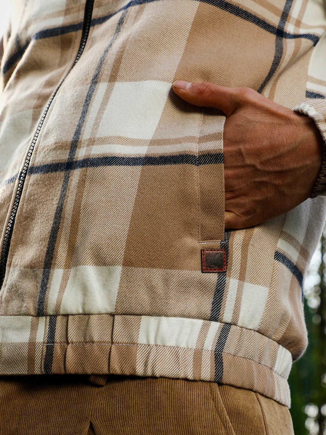 Zip-Front Brushed Plaid Jacket - Image 8