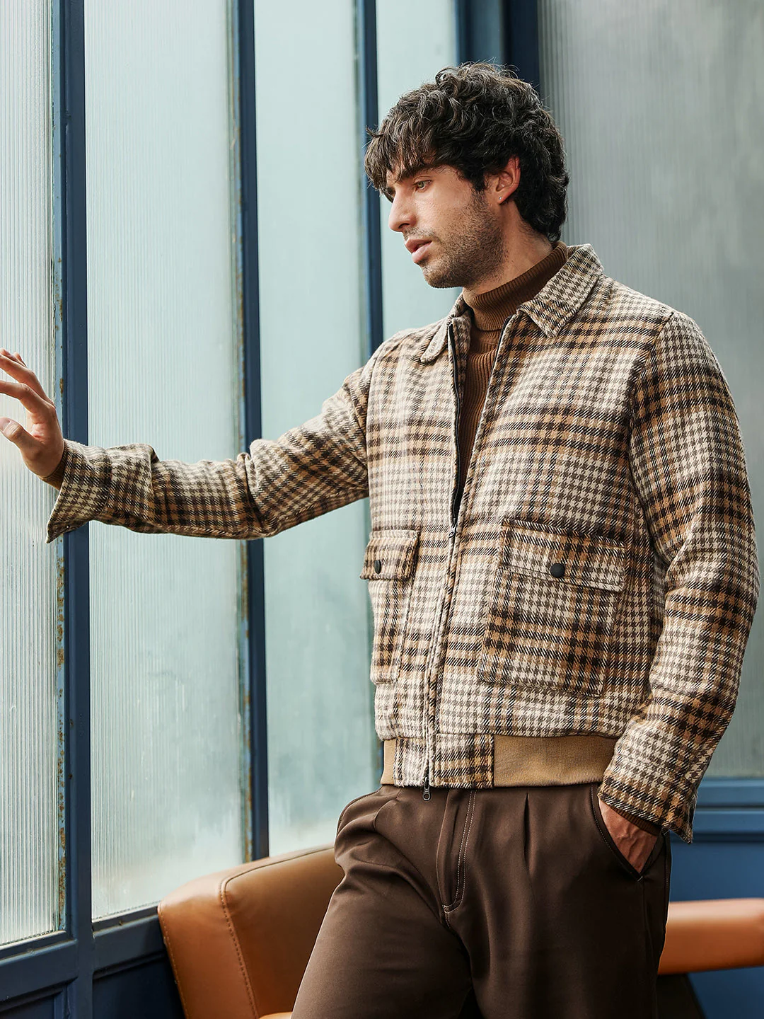 Zip-Front Plaid Jacket - Image 3