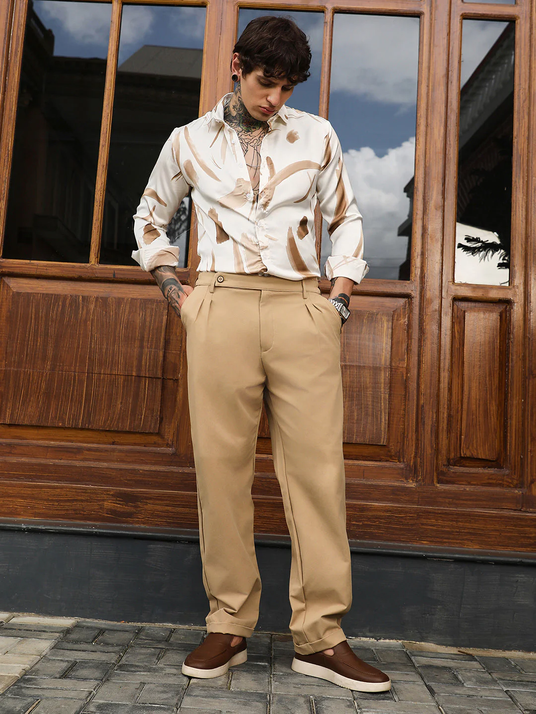 Extended-Waistband Pleated Trousers - Image 5