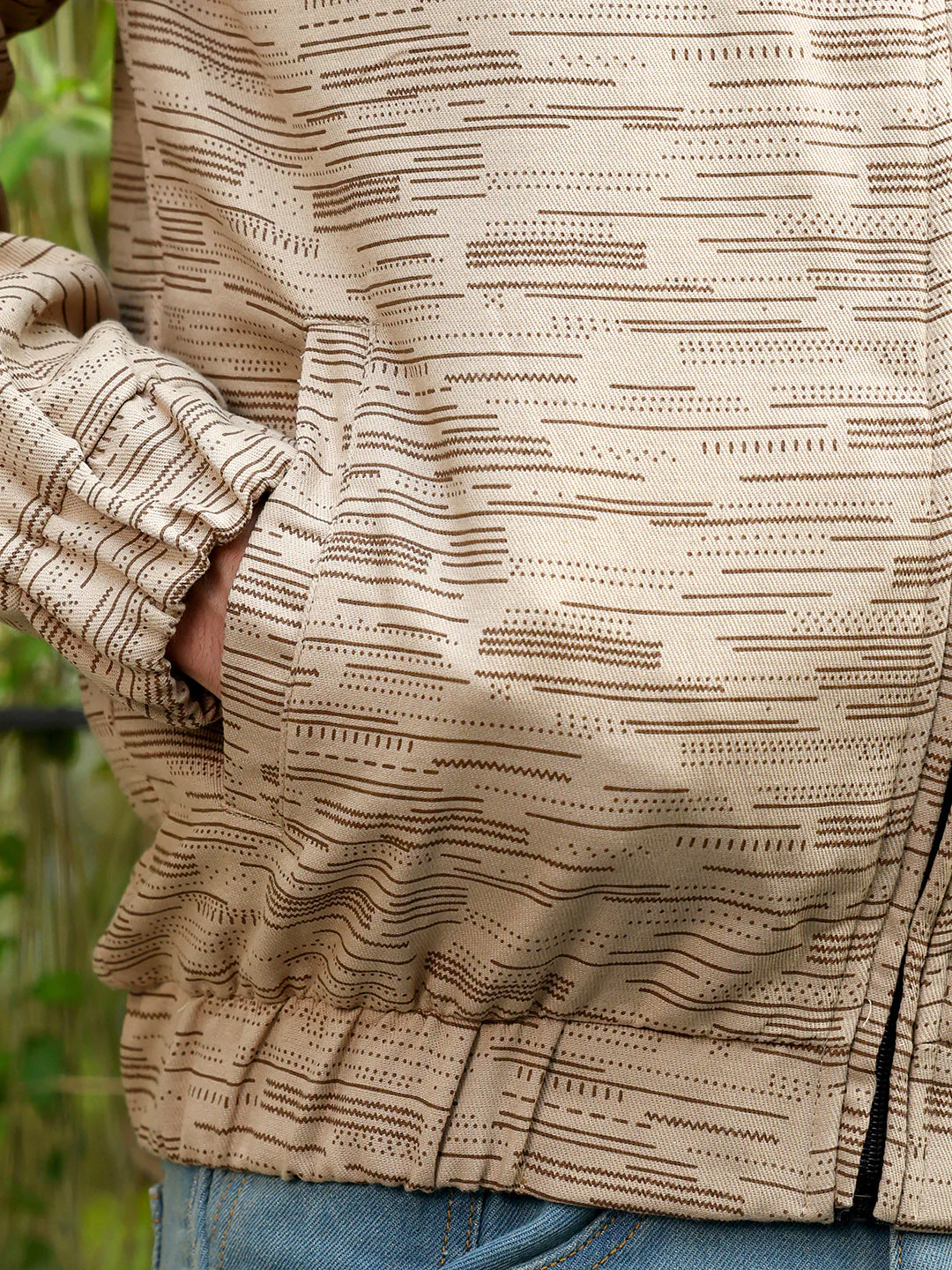 Lined-Jacquard Bomber Jacket - Image 8