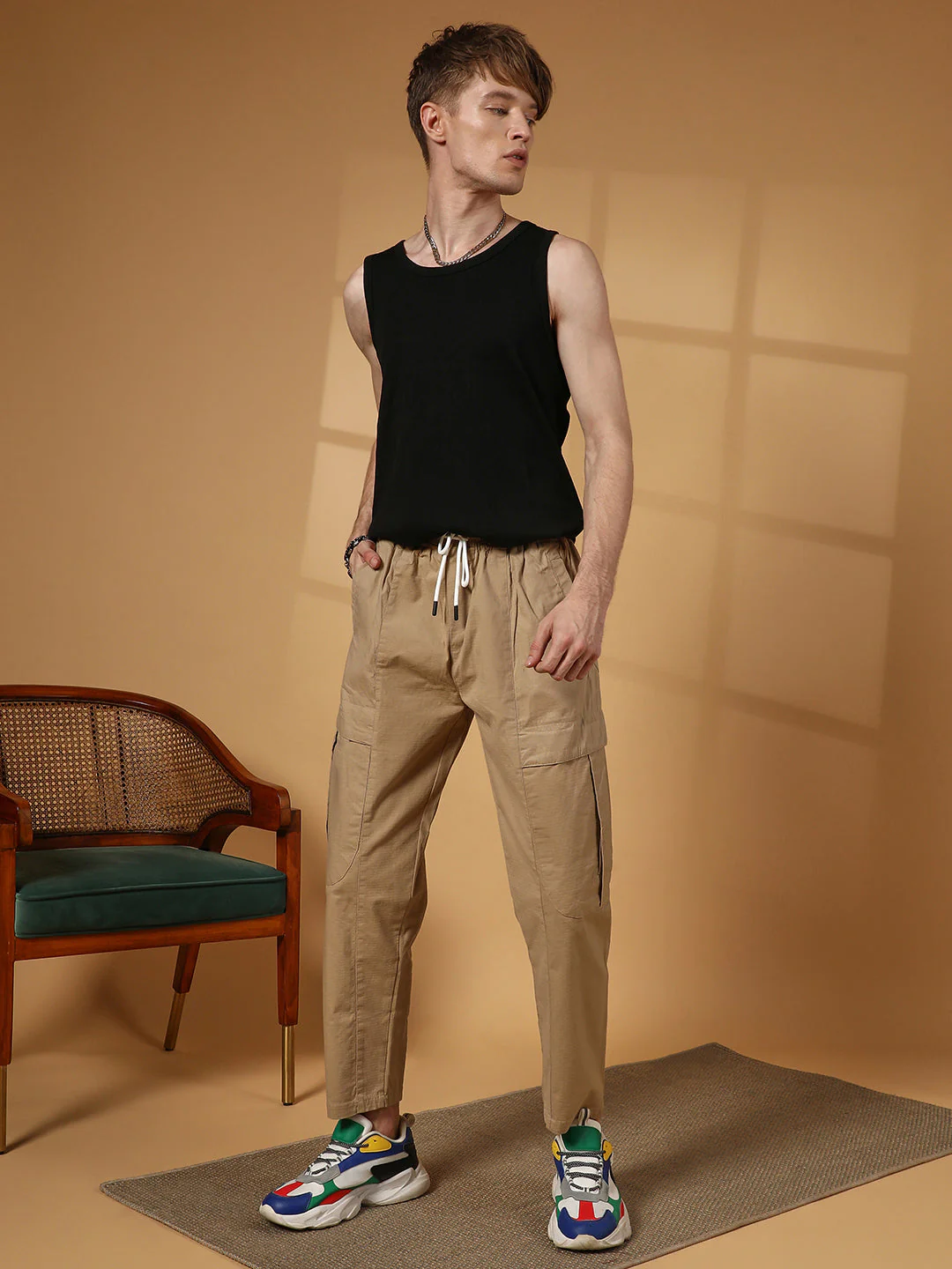 Solid Utility Trousers - Image 5