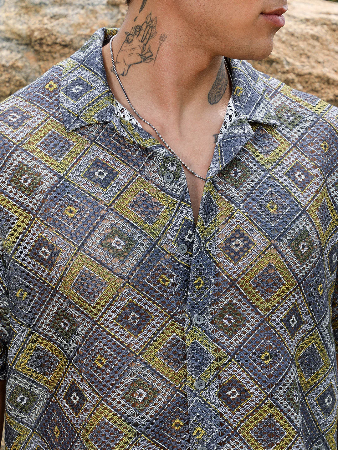 Geometric Block Oversized Shirt - Image 7