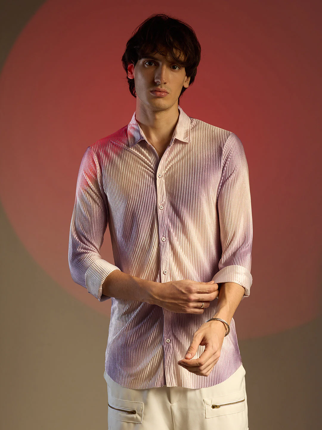 Ombre-Pleated Shirt - Image 2
