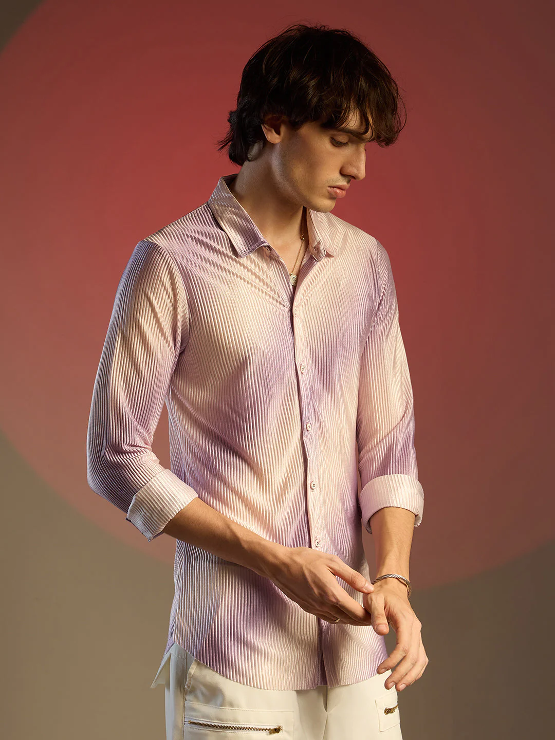 Ombre-Pleated Shirt - Image 3