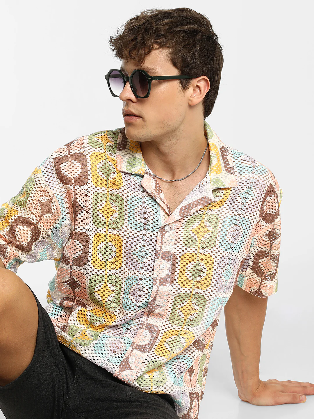 Geometric Block Oversized Shirt - Image 11