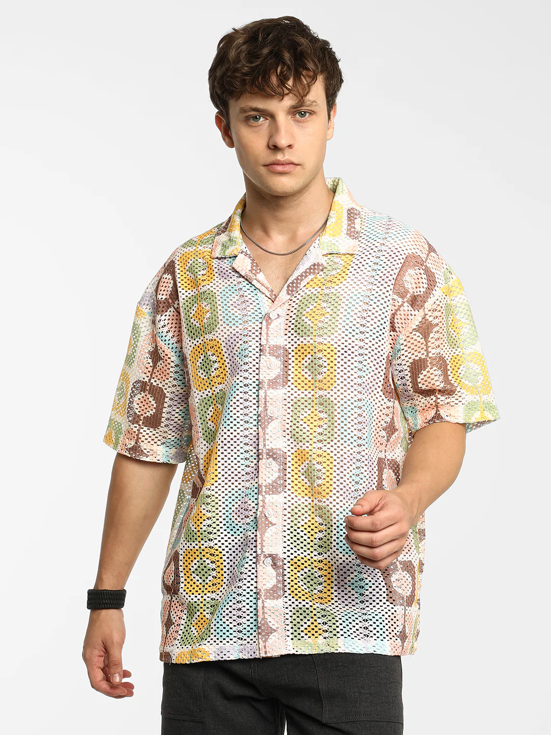Geometric Block Oversized Shirt - Image 12