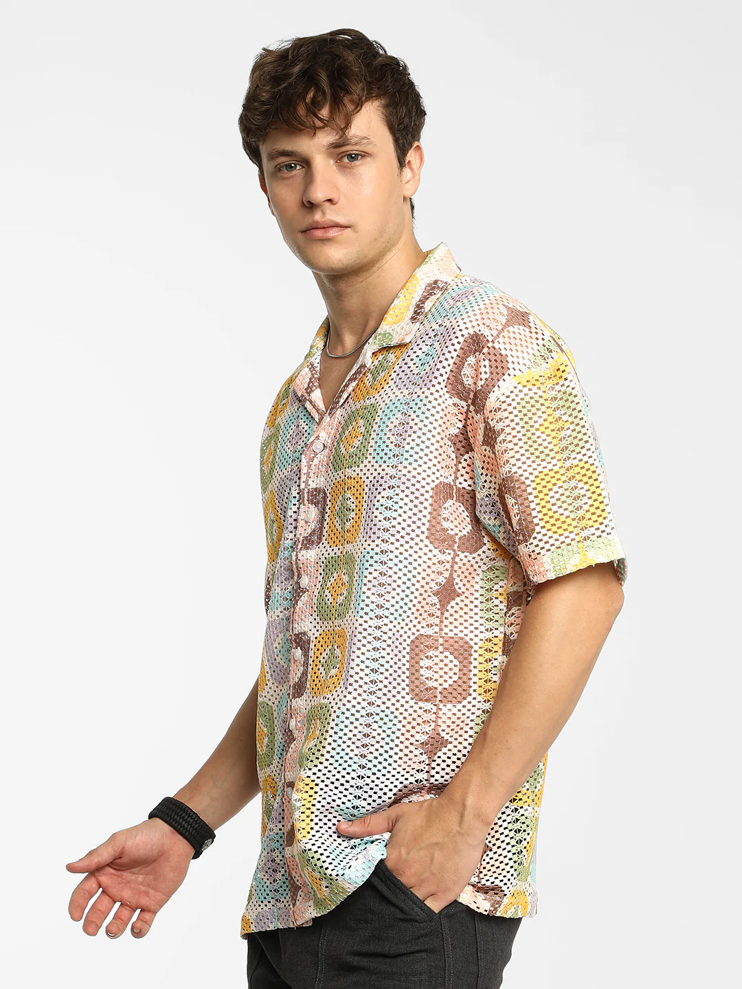 Geometric Block Oversized Shirt - Image 13