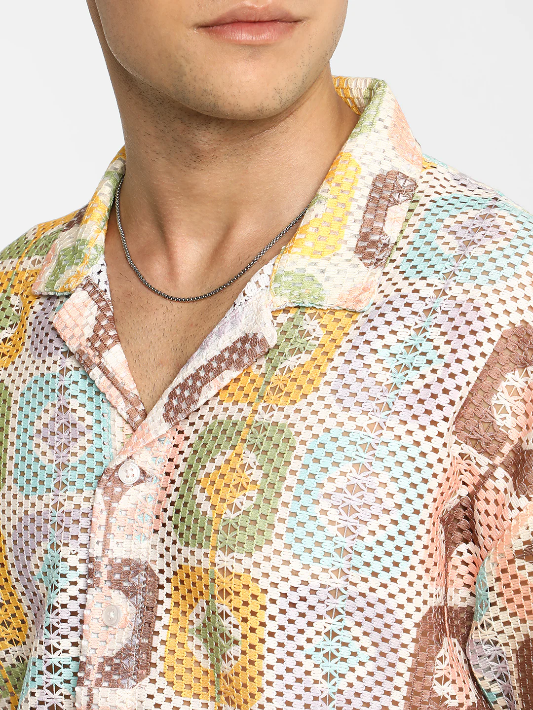 Geometric Block Oversized Shirt - Image 17