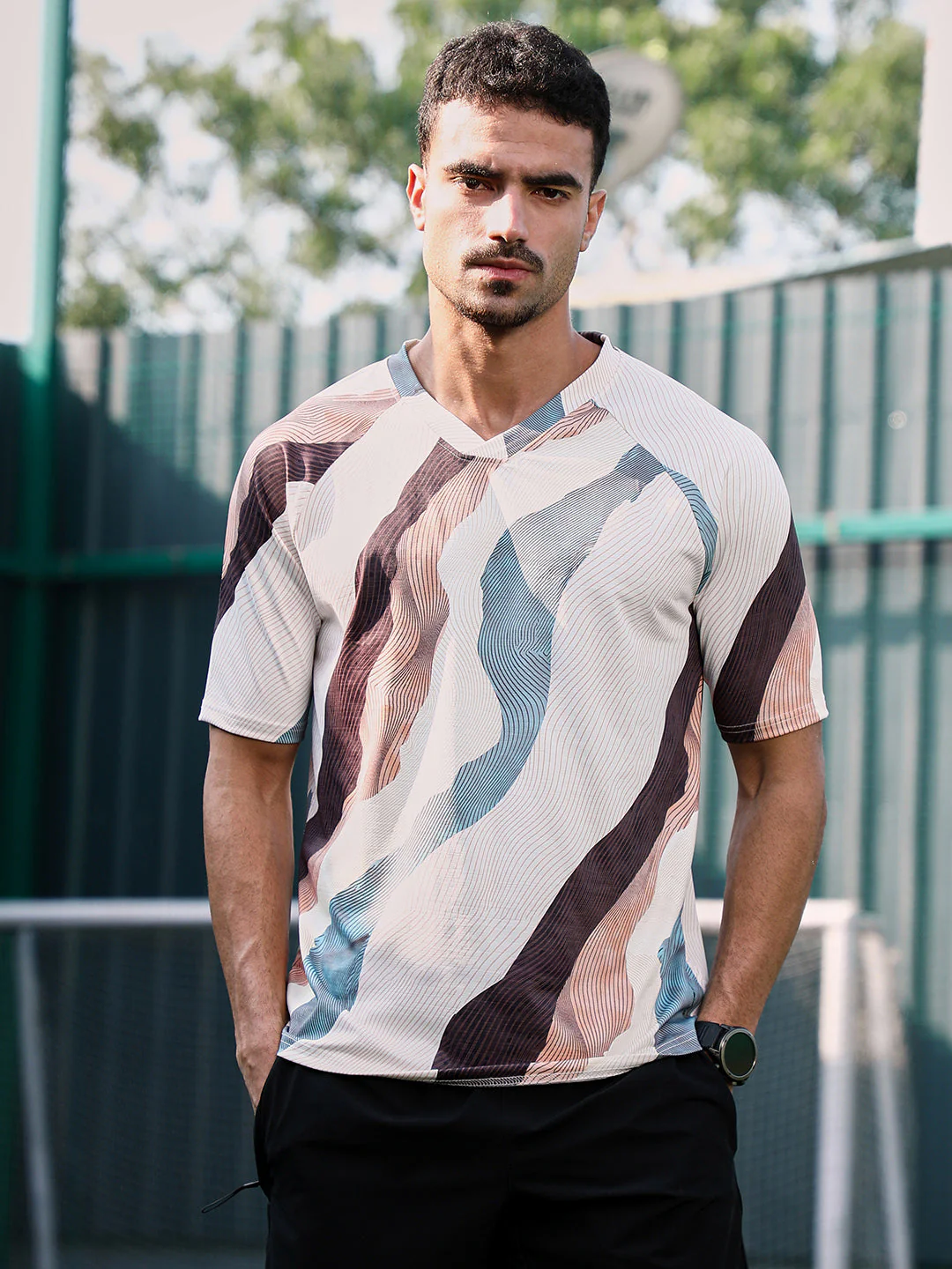Abstract TopographyActivewear T-Shirt - Image 2