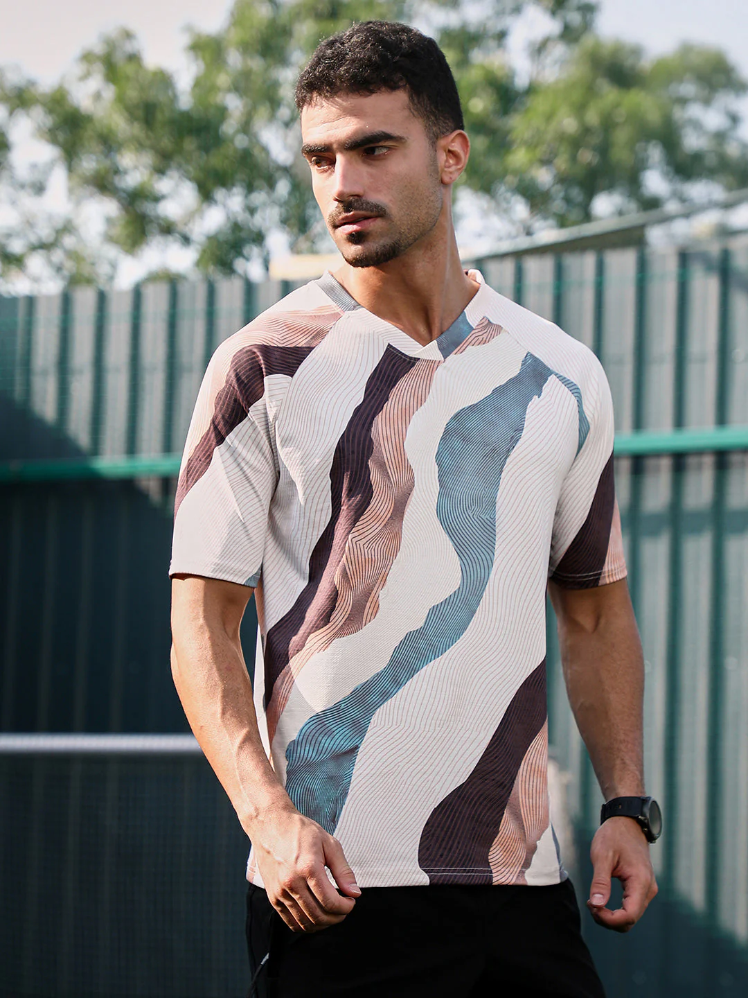 Abstract TopographyActivewear T-Shirt - Image 3