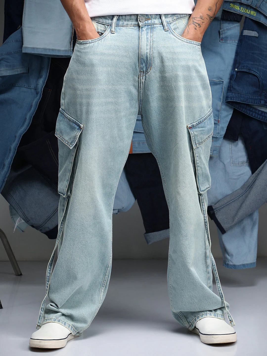 Baggy Utility Denim Jeans - Image 2
