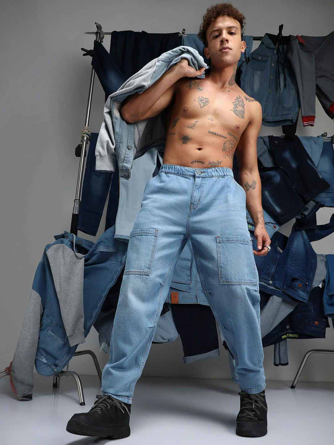 Carrot-Fit Utility Denim Jeans - Image 6