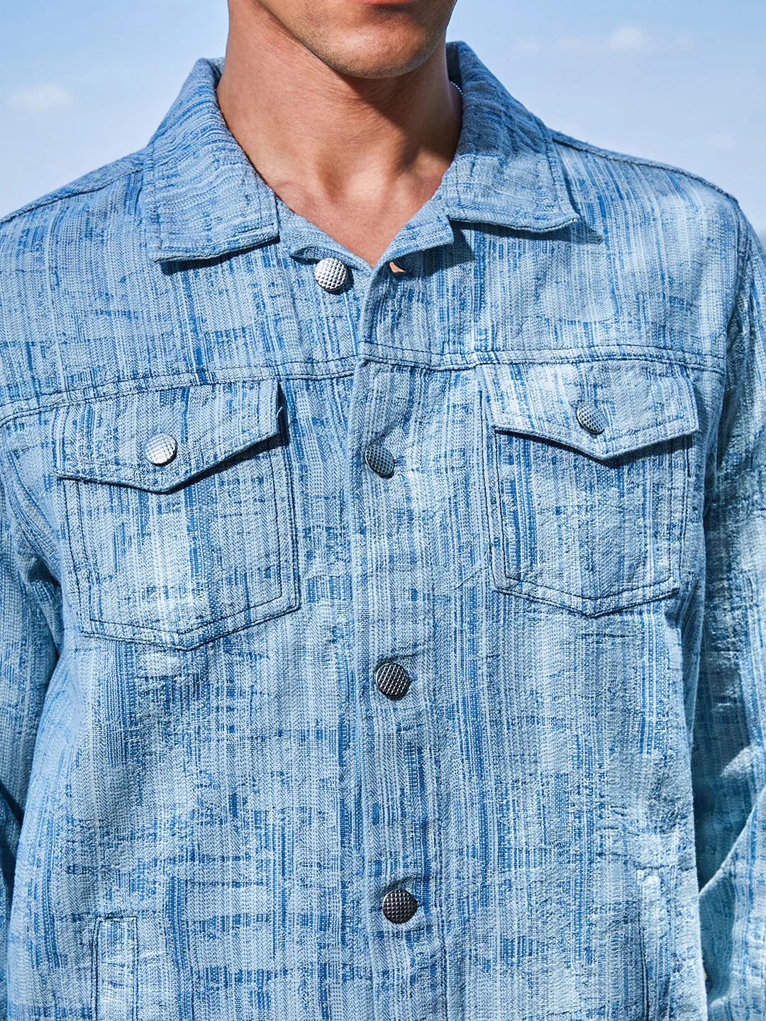 Heavily Washed Denim Jacket - Image 7