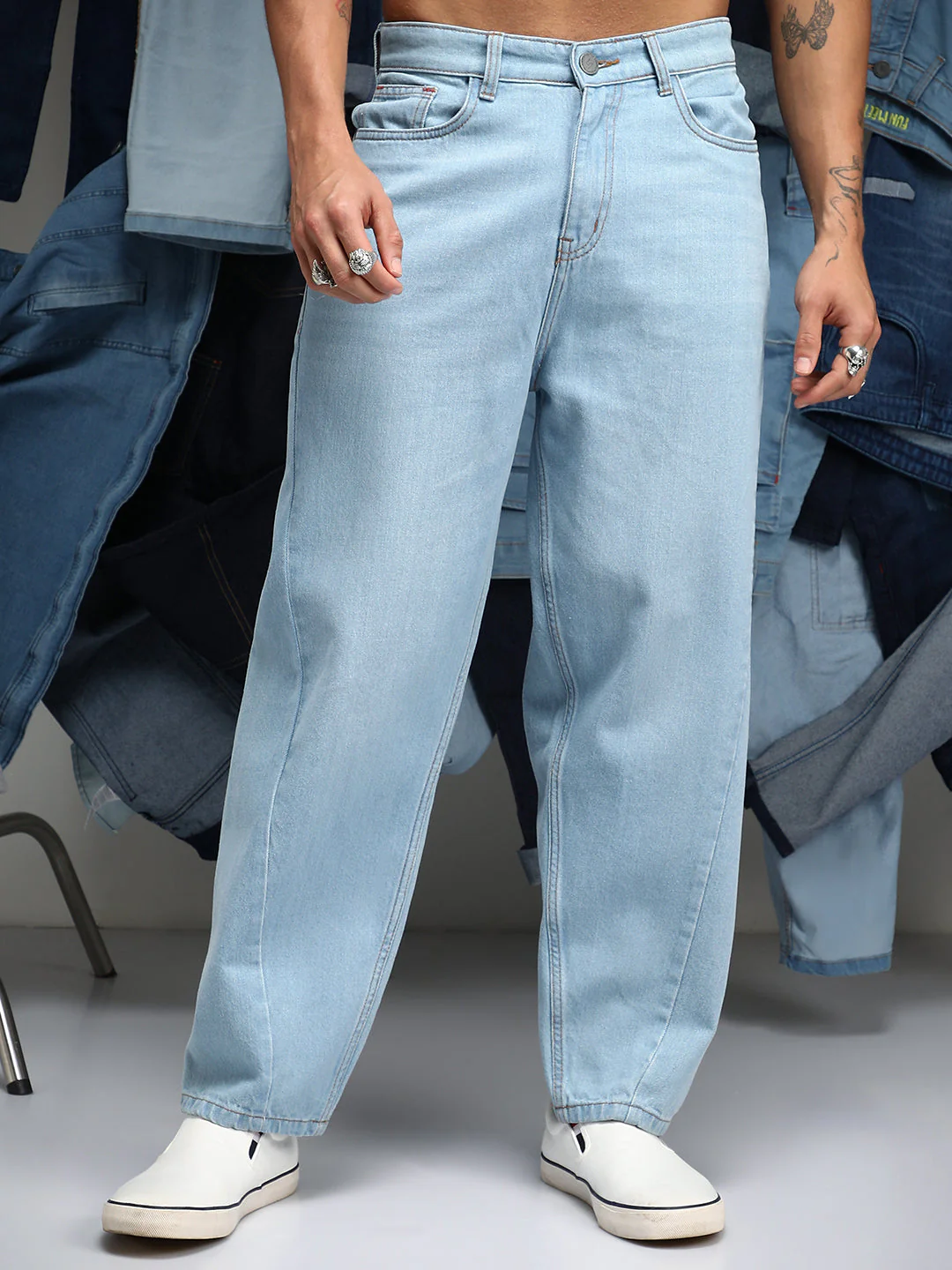 Semi-Tapered Relaxed Denim Jeans - Image 2