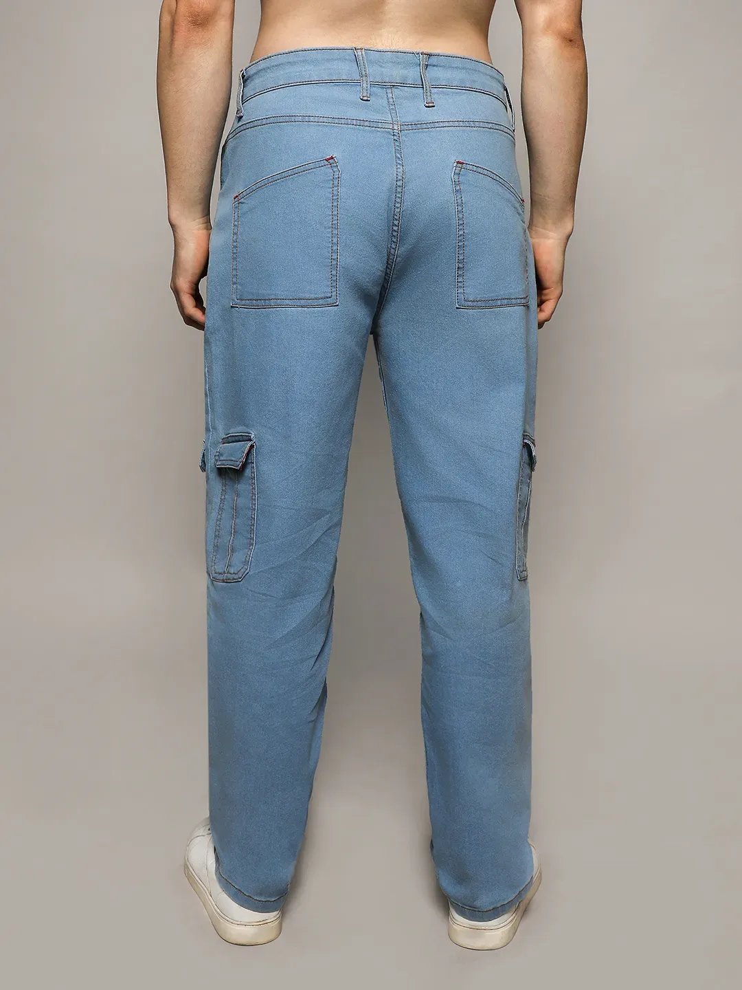 Straight Cargo Denim Jeans - Image 4