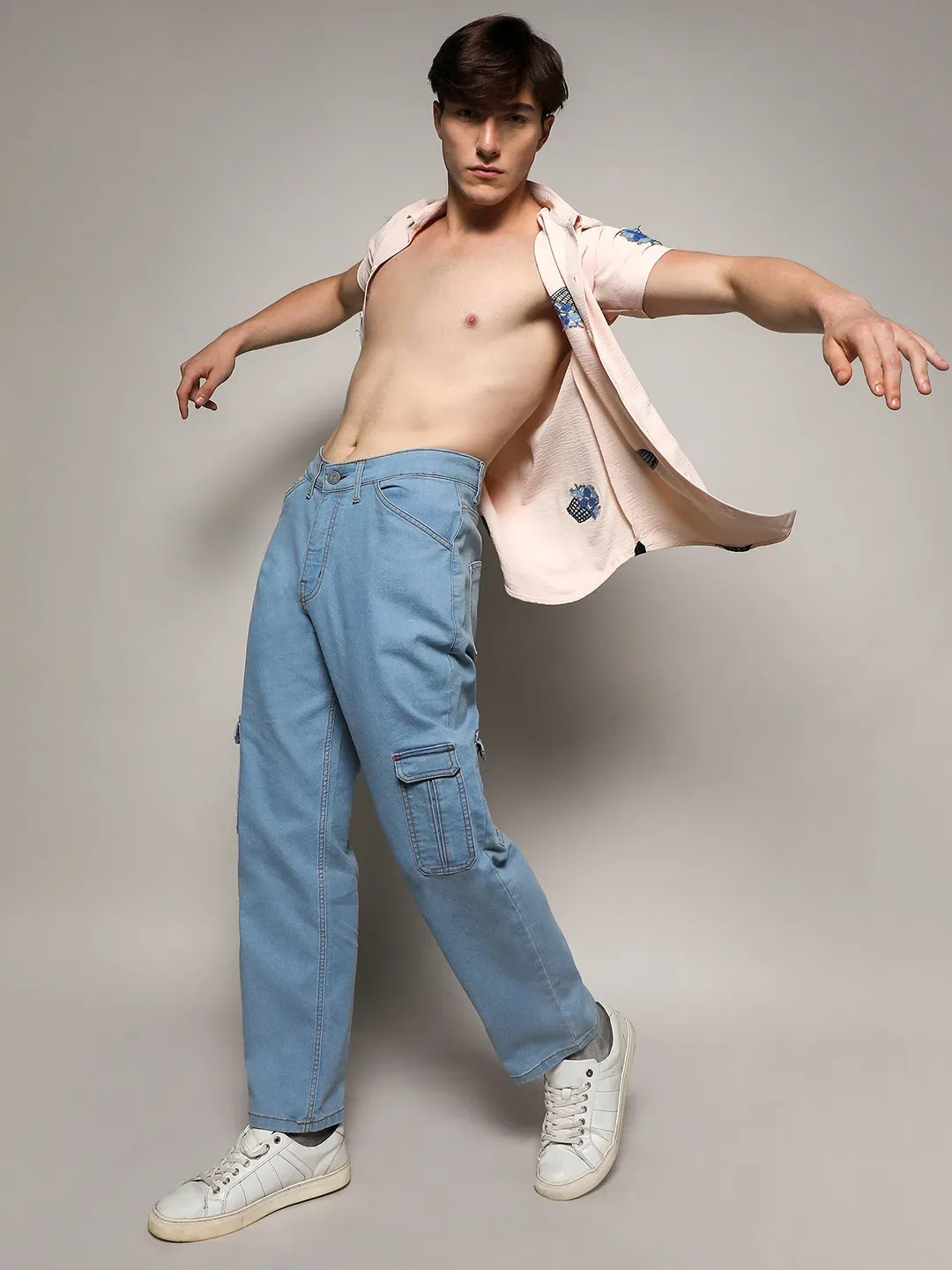 Straight Cargo Denim Jeans - Image 6