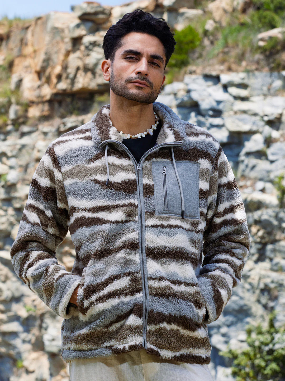 Camouflage Sherpa Puffer Jacket - Image 2