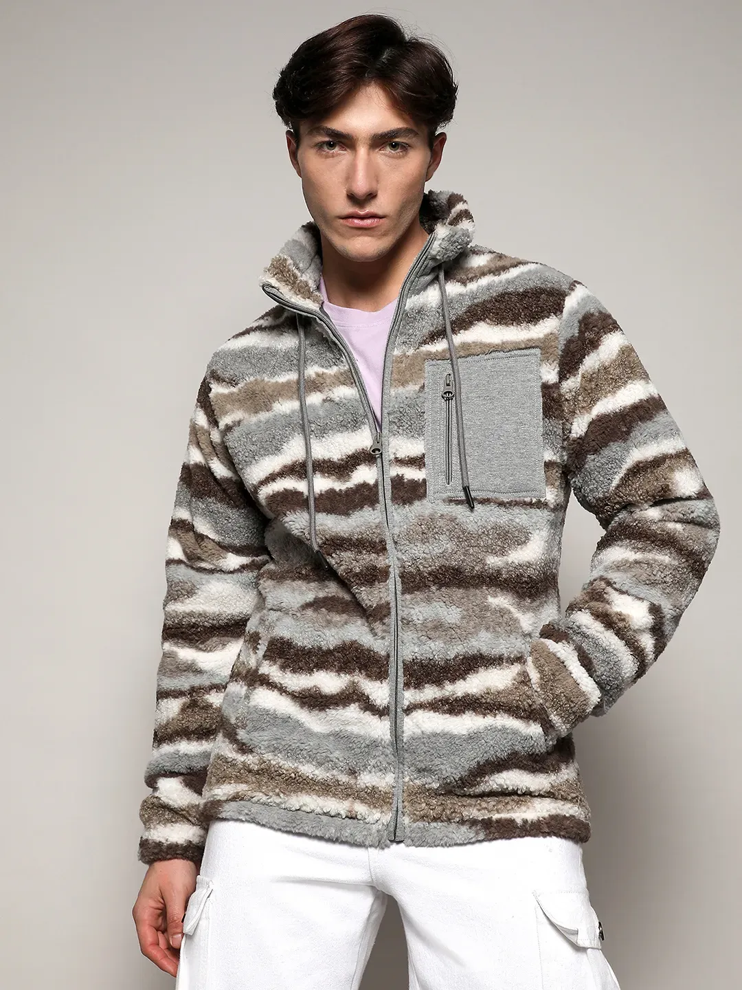 Camouflage Sherpa Puffer Jacket - Image 2