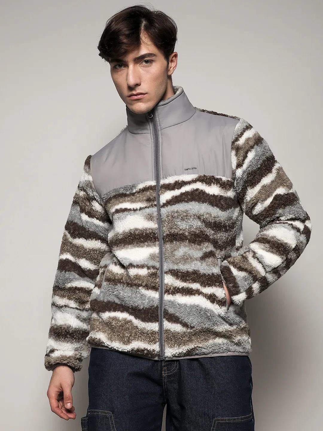 Camouflage Sherpa Zip-Front Jacket - Image 2
